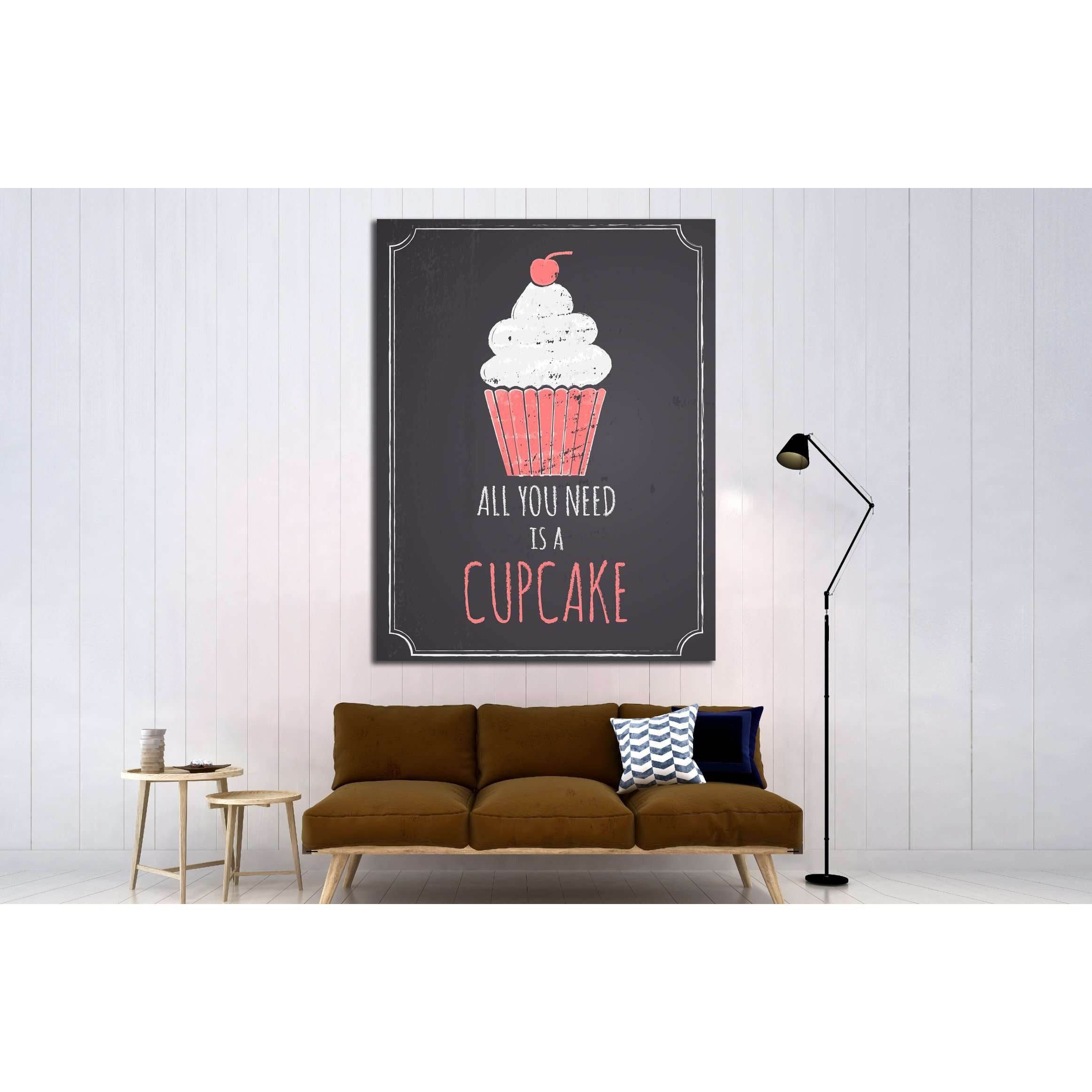 Chalkboard style canvas with cupcake №4567 Ready to Hang Canvas PrintCanvas art arrives ready to hang, with hanging accessories included and no additional framing required. Every canvas print is hand-crafted, made on-demand at our workshop and expertly st