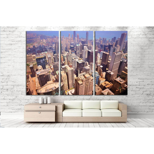 Chicago aerial view. Filtered color style. №2725 Ready to Hang Canvas PrintCanvas art arrives ready to hang, with hanging accessories included and no additional framing required. Every canvas print is hand-crafted, made on-demand at our workshop and exper