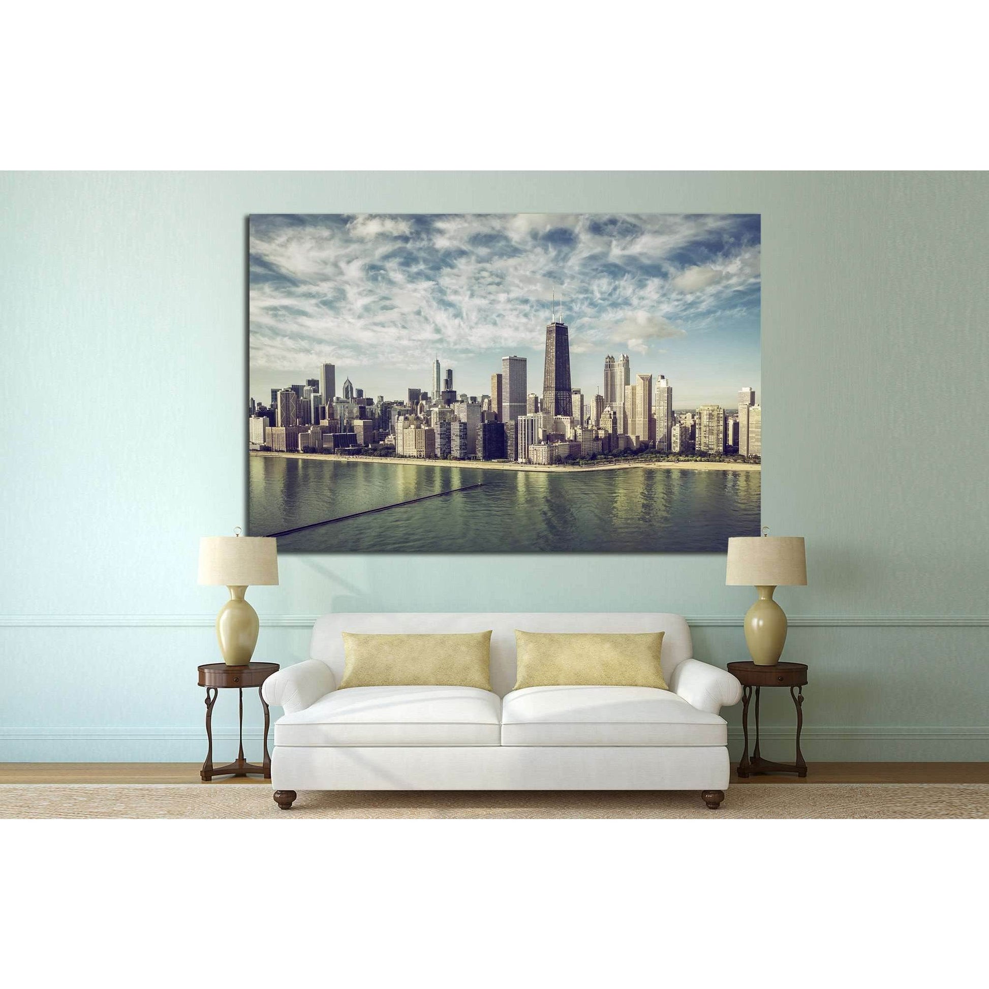 Chicago Cityscape, Illinois №243 Ready to Hang Canvas PrintCanvas art arrives ready to hang, with hanging accessories included and no additional framing required. Every canvas print is hand-crafted, made on-demand at our workshop and expertly stretched ar