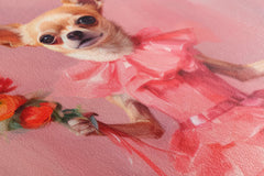 Chihuahua Dressed in Pink with Shopping Bags and Flowers - Canvas Print - Artoholica Ready to Hang Canvas Print