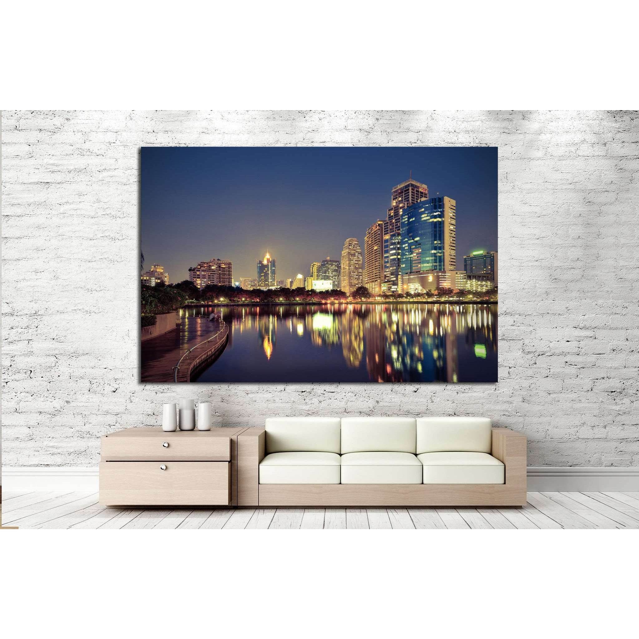 City downtown at night №1026 Ready to Hang Canvas PrintCanvas art arrives ready to hang, with hanging accessories included and no additional framing required. Every canvas print is hand-crafted, made on-demand at our workshop and expertly stretched around