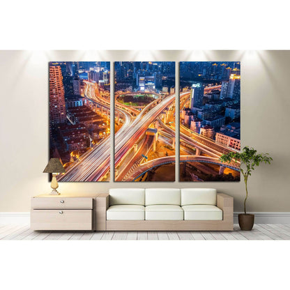 city interchange closeup at night , beautiful transport infrastructure background №2283 Ready to Hang Canvas PrintCanvas art arrives ready to hang, with hanging accessories included and no additional framing required. Every canvas print is hand-crafted, m