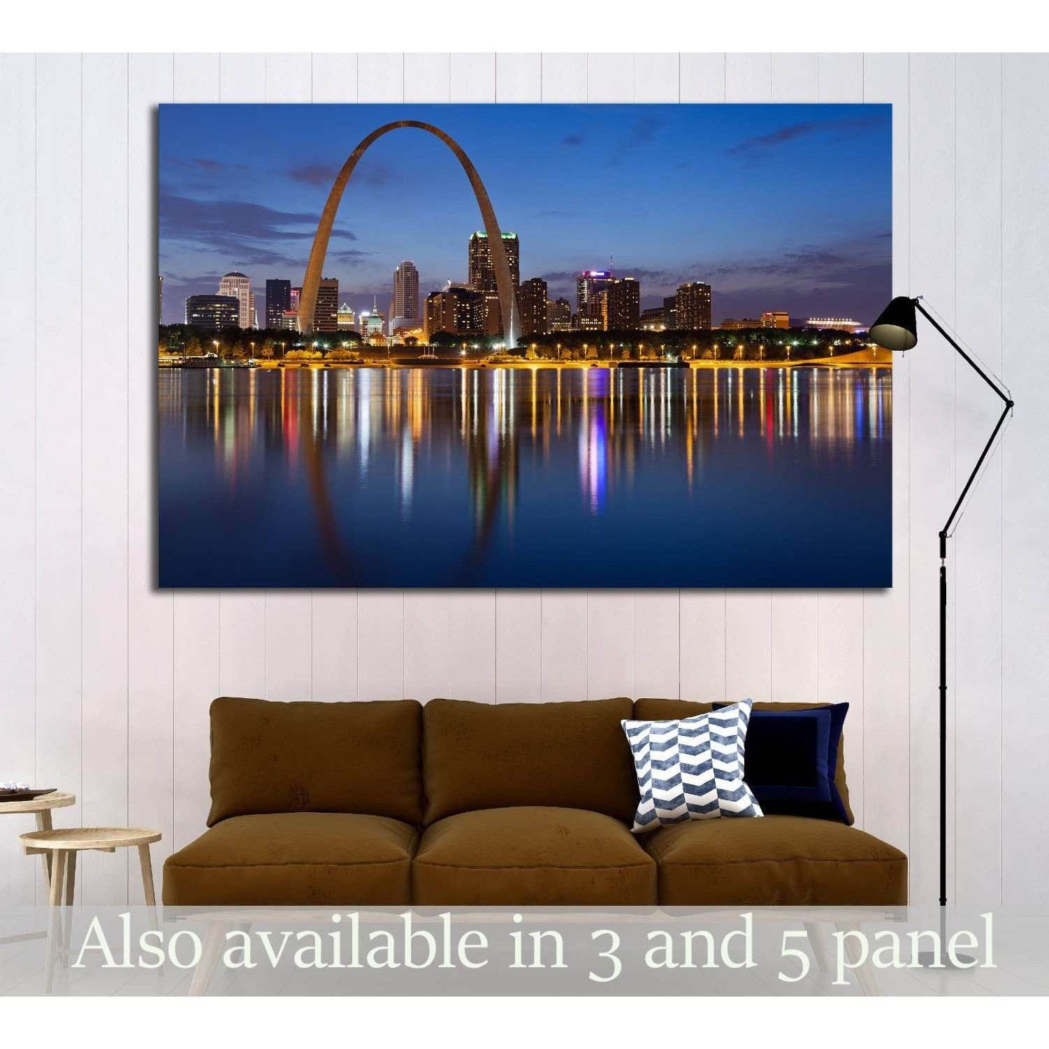 City of St. Louis skyline, Gateway Arch at twilight №2024 Ready to Hang Canvas PrintCanvas art arrives ready to hang, with hanging accessories included and no additional framing required. Every canvas print is hand-crafted, made on-demand at our workshop