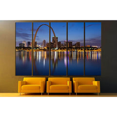 City of St. Louis skyline, Gateway Arch at twilight №2024 Ready to Hang Canvas PrintCanvas art arrives ready to hang, with hanging accessories included and no additional framing required. Every canvas print is hand-crafted, made on-demand at our workshop