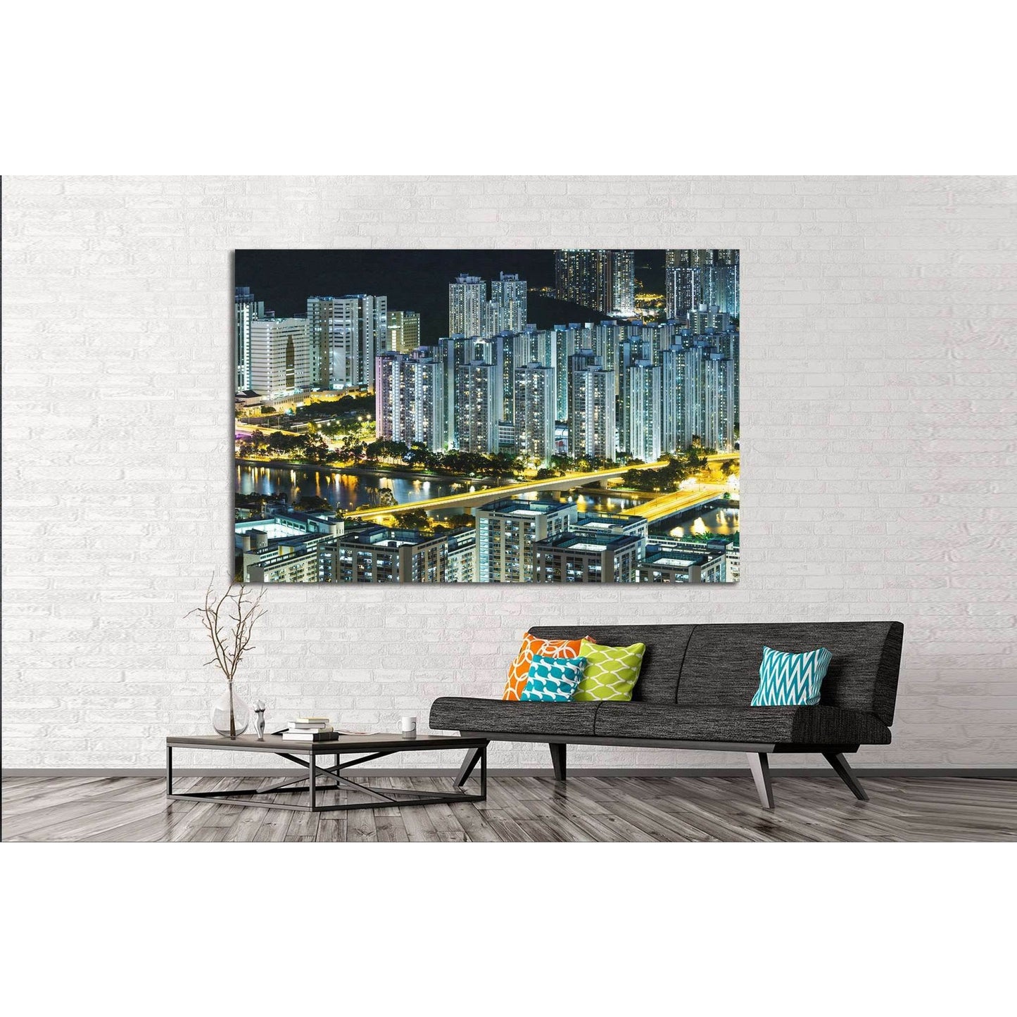 Cityscape in Hong Kong at night №1123 Ready to Hang Canvas PrintCanvas art arrives ready to hang, with hanging accessories included and no additional framing required. Every canvas print is hand-crafted, made on-demand at our workshop and expertly stretch