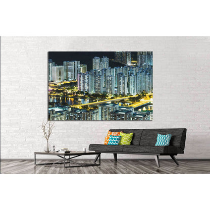 Cityscape in Hong Kong at night №1123 Ready to Hang Canvas PrintCanvas art arrives ready to hang, with hanging accessories included and no additional framing required. Every canvas print is hand-crafted, made on-demand at our workshop and expertly stretch