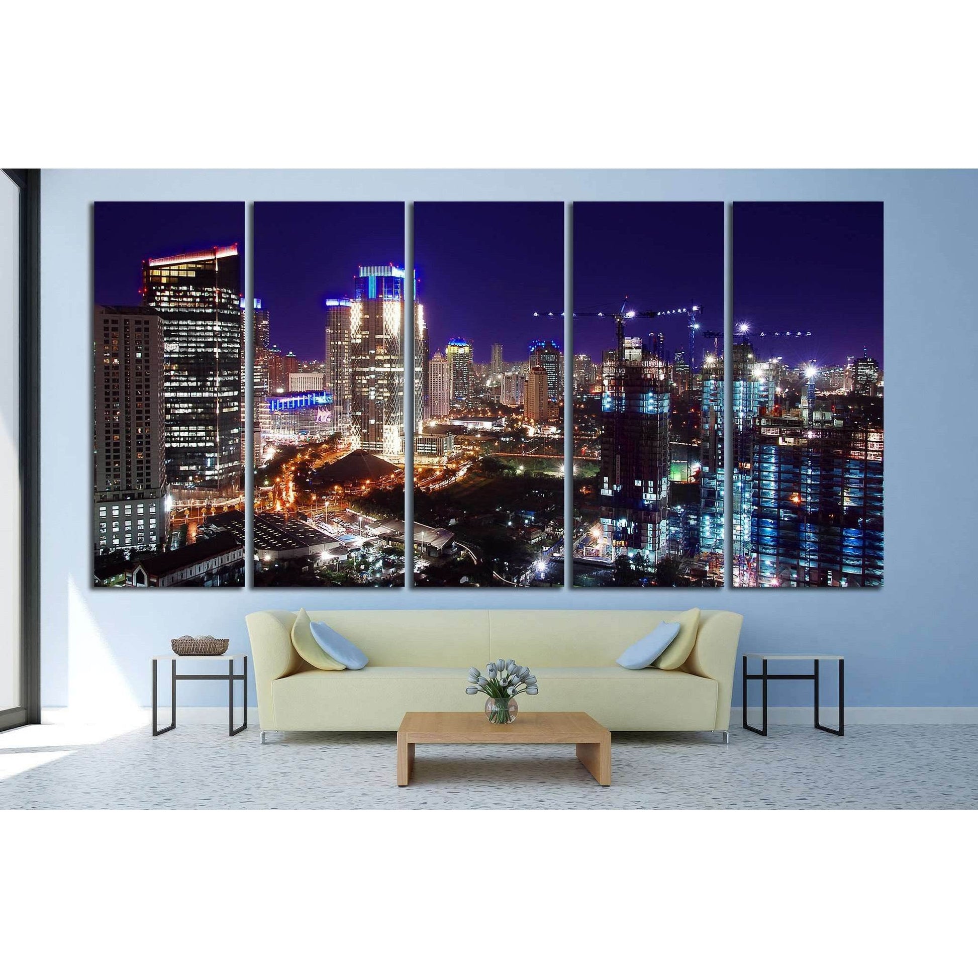 cityscape of jakarta at night №1153 Ready to Hang Canvas PrintCanvas art arrives ready to hang, with hanging accessories included and no additional framing required. Every canvas print is hand-crafted, made on-demand at our workshop and expertly stretched