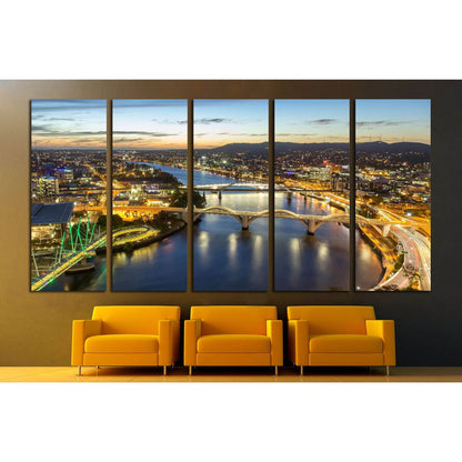 Cityscape Skyline at Twilight Dusk in Summer, Queensland, Australia №2295 Ready to Hang Canvas PrintCanvas art arrives ready to hang, with hanging accessories included and no additional framing required. Every canvas print is hand-crafted, made on-demand