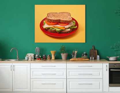 Classic Turkey Cheese Sandwich - Canvas Print - Artoholica Ready to Hang Canvas Print