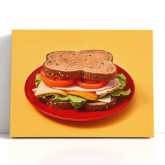 Classic Turkey Cheese Sandwich - Canvas Print - Artoholica Ready to Hang Canvas Print