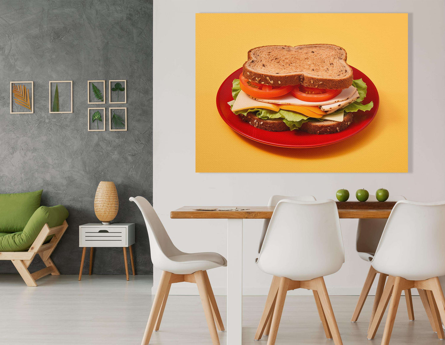 Classic Turkey Cheese Sandwich - Canvas Print - Artoholica Ready to Hang Canvas Print