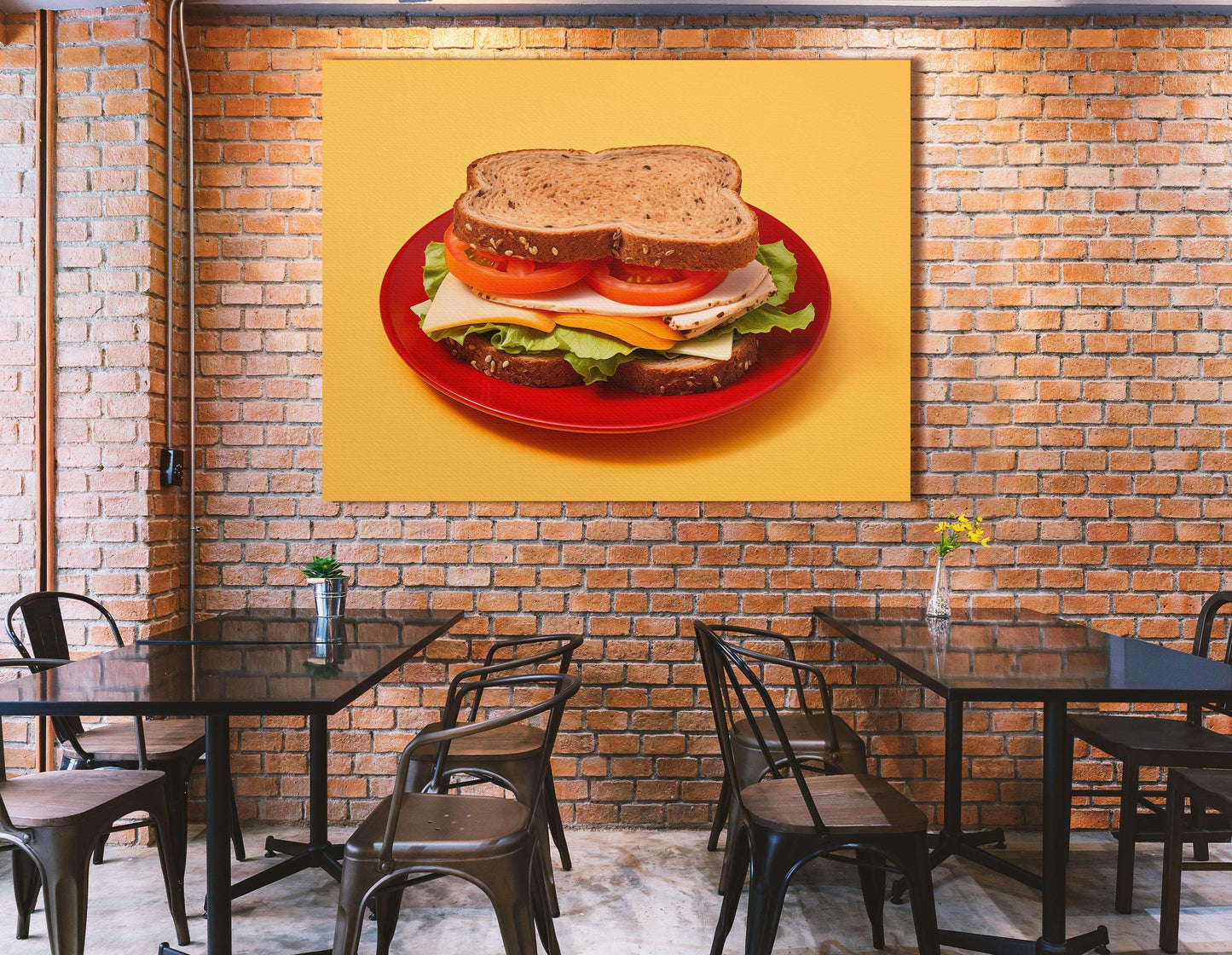 Classic Turkey Cheese Sandwich - Canvas Print - Artoholica Ready to Hang Canvas Print