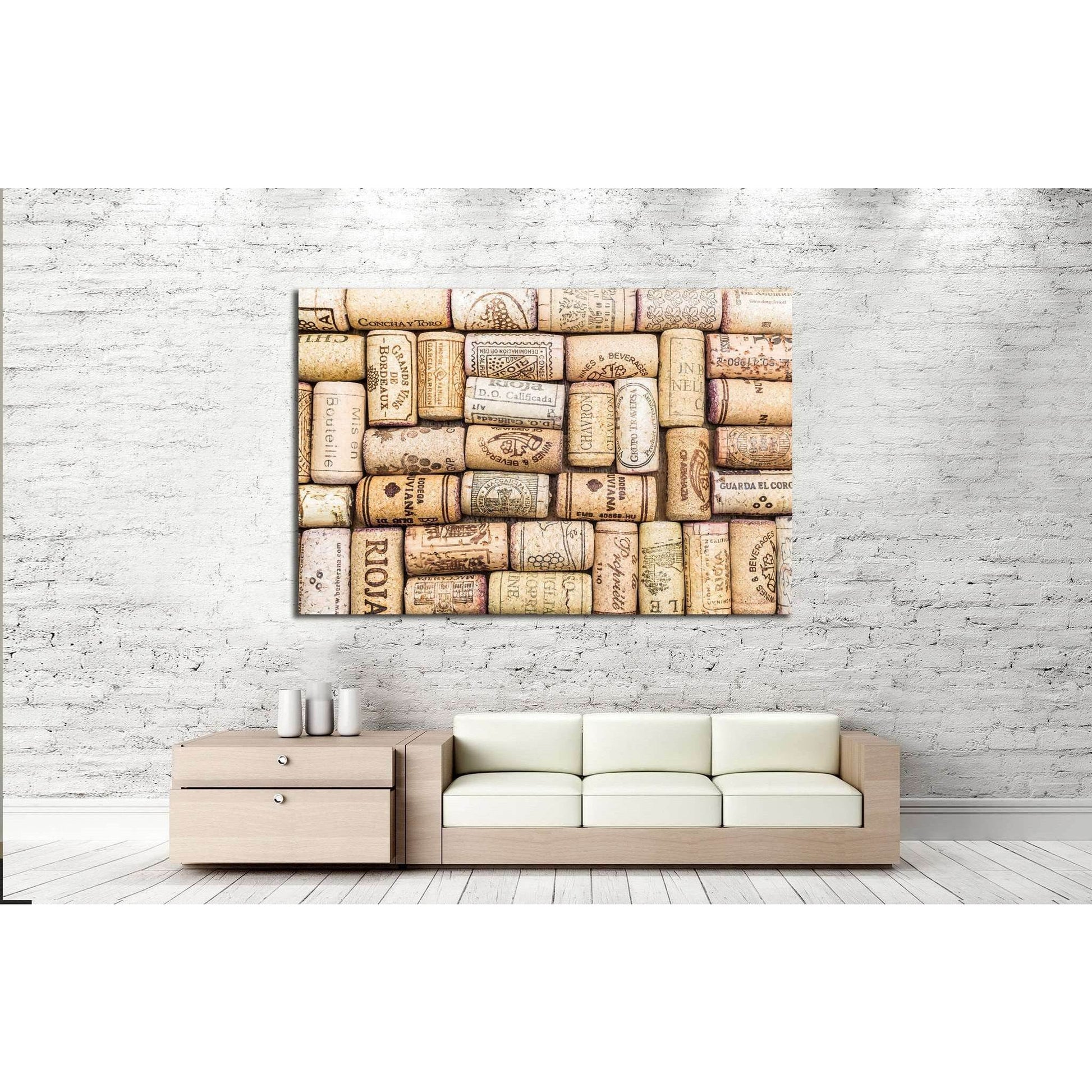 Closeup pattern background of many different wine corks №1917 Ready to Hang Canvas PrintCanvas art arrives ready to hang, with hanging accessories included and no additional framing required. Every canvas print is hand-crafted, made on-demand at our works