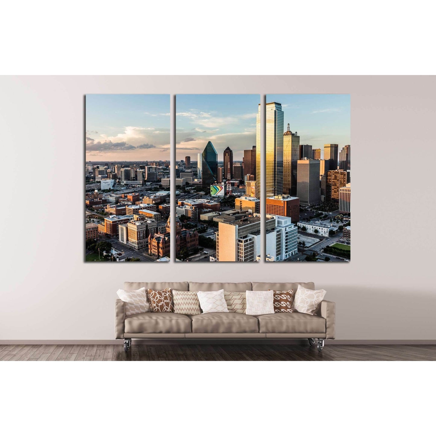 Clouds float across the sky in the setting sun of downtown Dallas, DALLAS, CIRCA №2208 Ready to Hang Canvas PrintCanvas art arrives ready to hang, with hanging accessories included and no additional framing required. Every canvas print is hand-crafted, ma