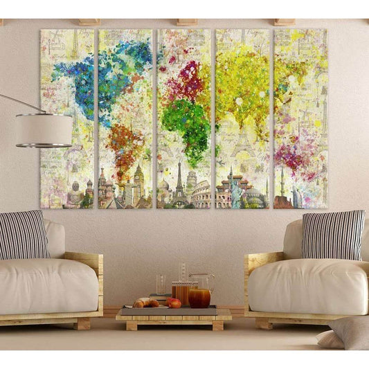 Modern Abstract World Map ArtworkDecorate your walls with a stunning Modern World Map Canvas Art Print from the world's largest art gallery. Choose from thousands of Contemporary Map artworks with various sizing options. Choose your perfect art print to c