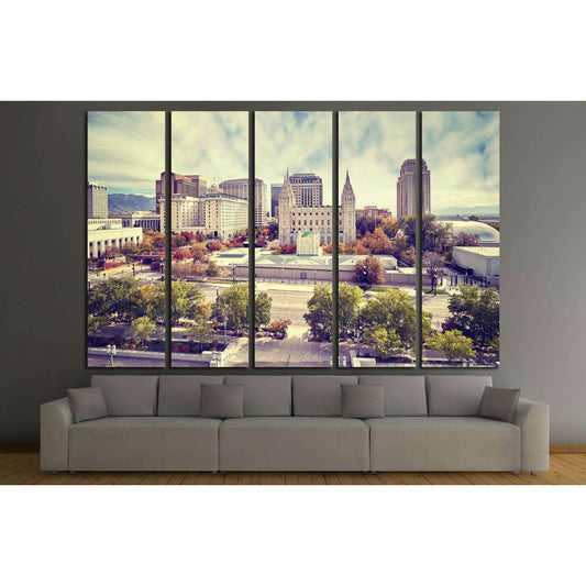 Color toned picture of Salt Lake City downtown, Utah, USA. №2727 Ready to Hang Canvas PrintCanvas art arrives ready to hang, with hanging accessories included and no additional framing required. Every canvas print is hand-crafted, made on-demand at our wo