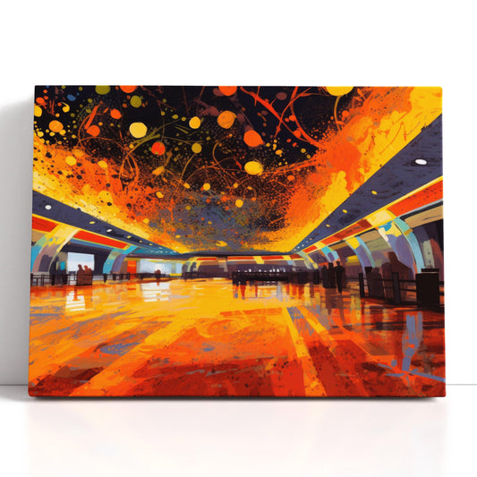 Colorful Airport Terminal Hallway - Canvas Print - Artoholica Ready to Hang Canvas Print