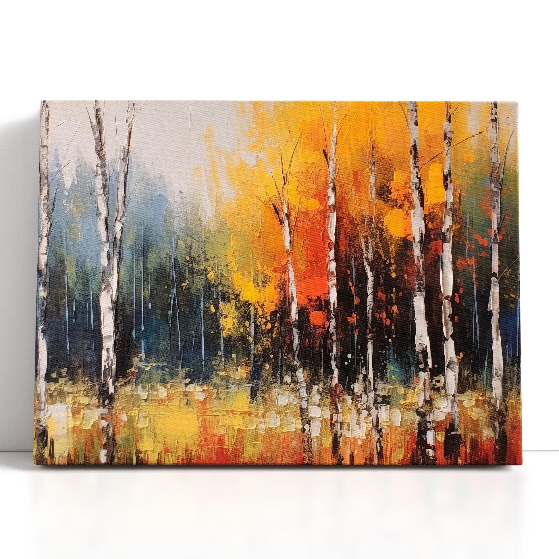 Colorful Autumn Birch Forest - Canvas Print - Artoholica Ready to Hang Canvas Print