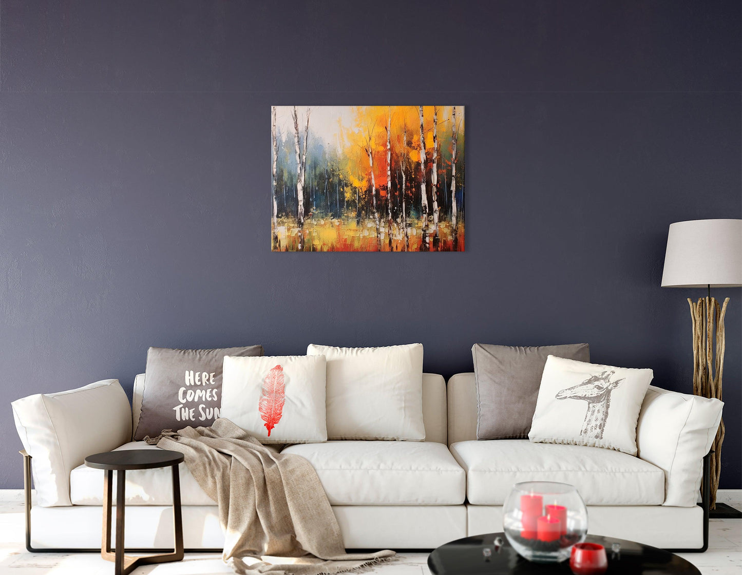 Colorful Autumn Birch Forest - Canvas Print - Artoholica Ready to Hang Canvas Print