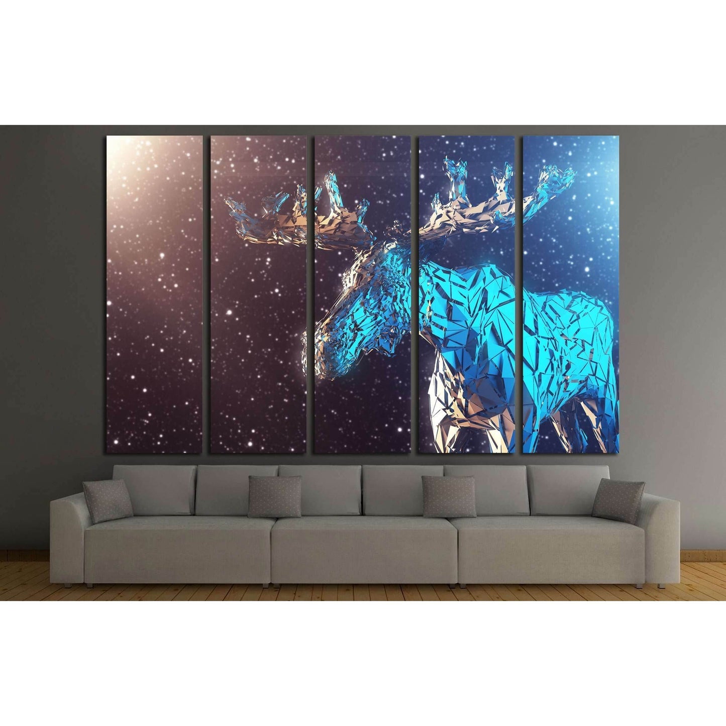 Colorful deer. Background with wild animal. Low poly deer with horns. №2549 Ready to Hang Canvas PrintCanvas art arrives ready to hang, with hanging accessories included and no additional framing required. Every canvas print is hand-crafted, made on-deman