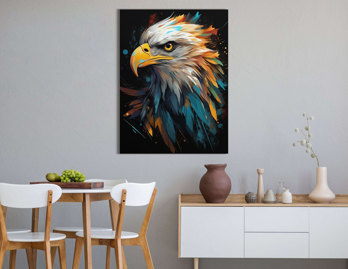 Colorful Eagle Portrait - Canvas Print - Artoholica Ready to Hang Canvas Print