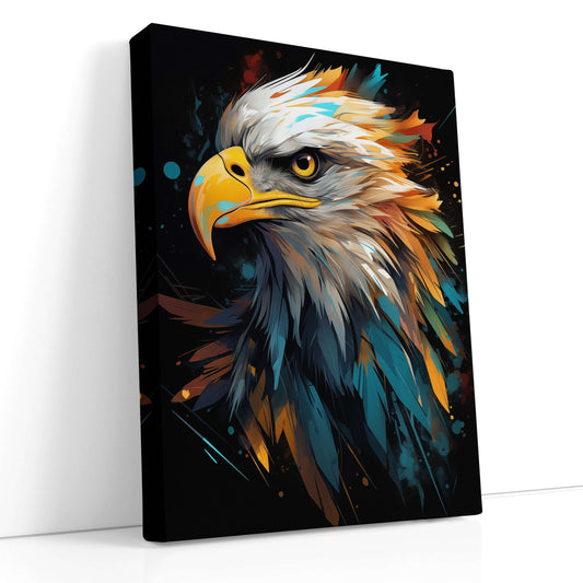 Colorful Eagle Portrait - Canvas Print - Artoholica Ready to Hang Canvas Print