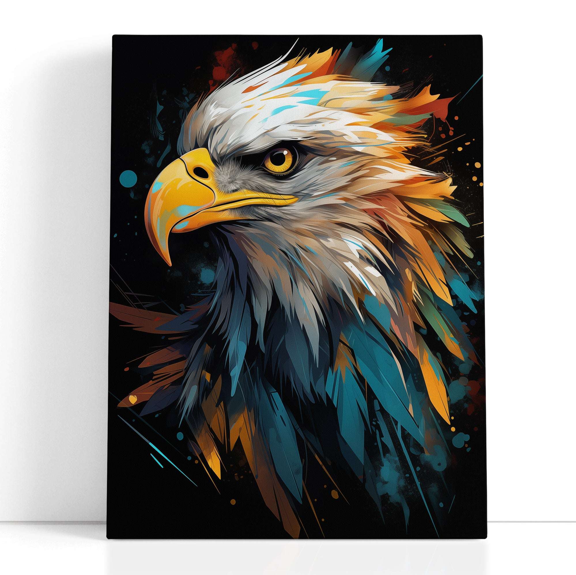 Colorful Eagle Portrait - Canvas Print - Artoholica Ready to Hang Canvas Print