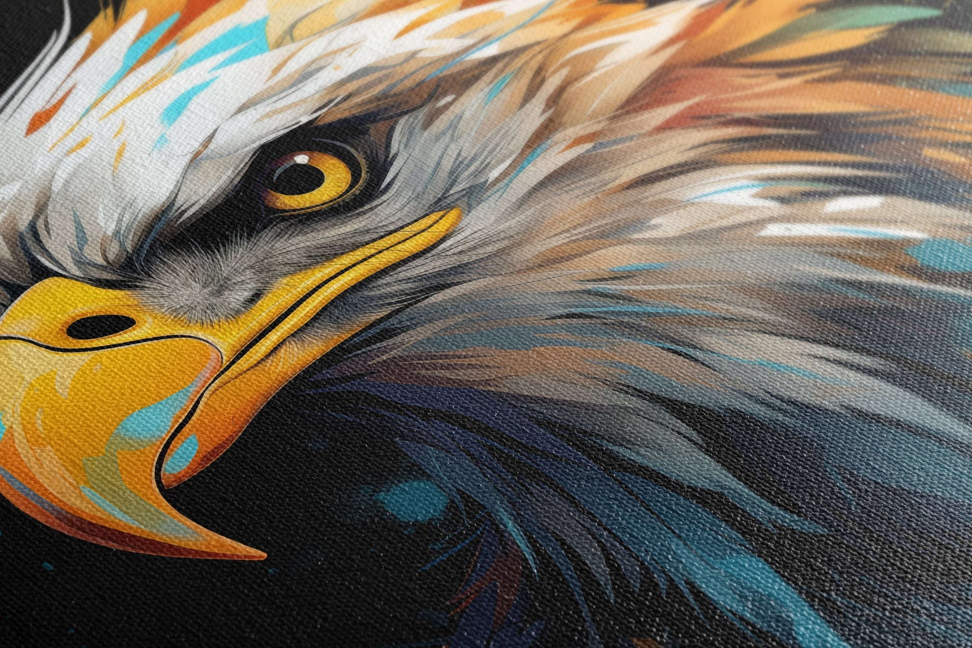 Colorful Eagle Portrait - Canvas Print - Artoholica Ready to Hang Canvas Print