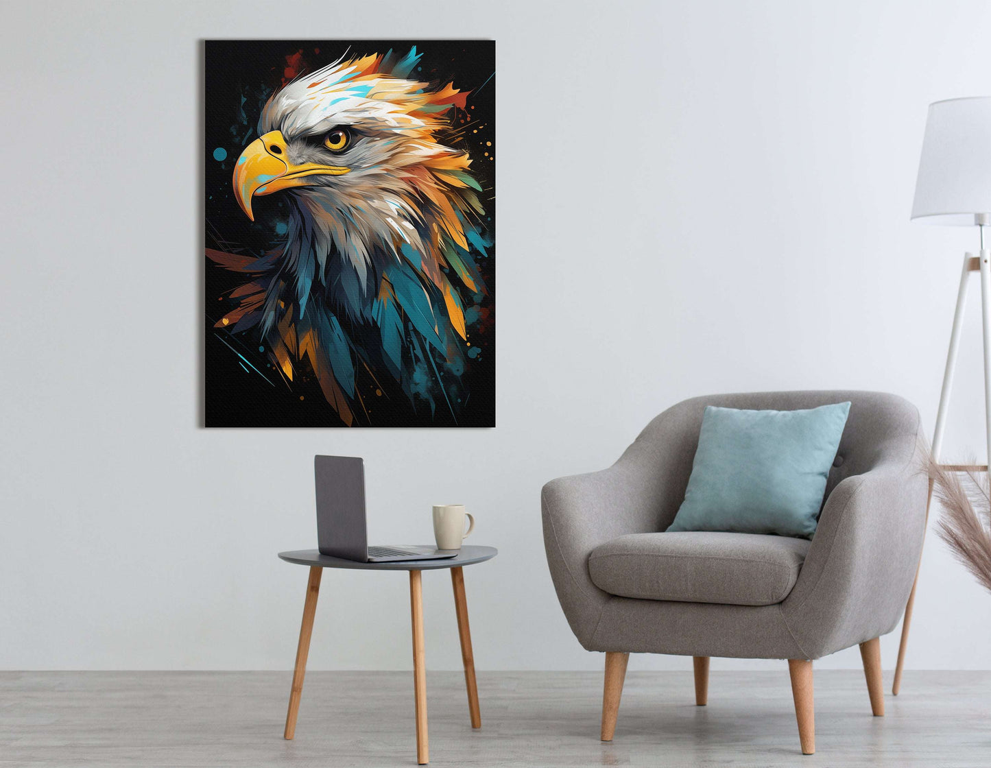 Colorful Eagle Portrait - Canvas Print - Artoholica Ready to Hang Canvas Print