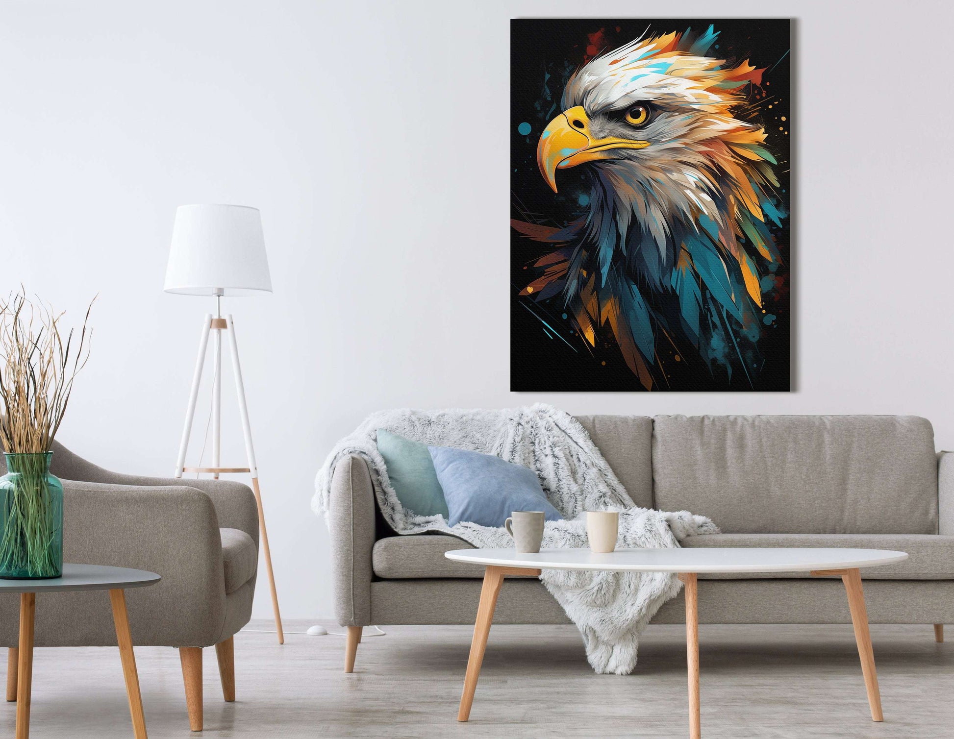 Colorful Eagle Portrait - Canvas Print - Artoholica Ready to Hang Canvas Print