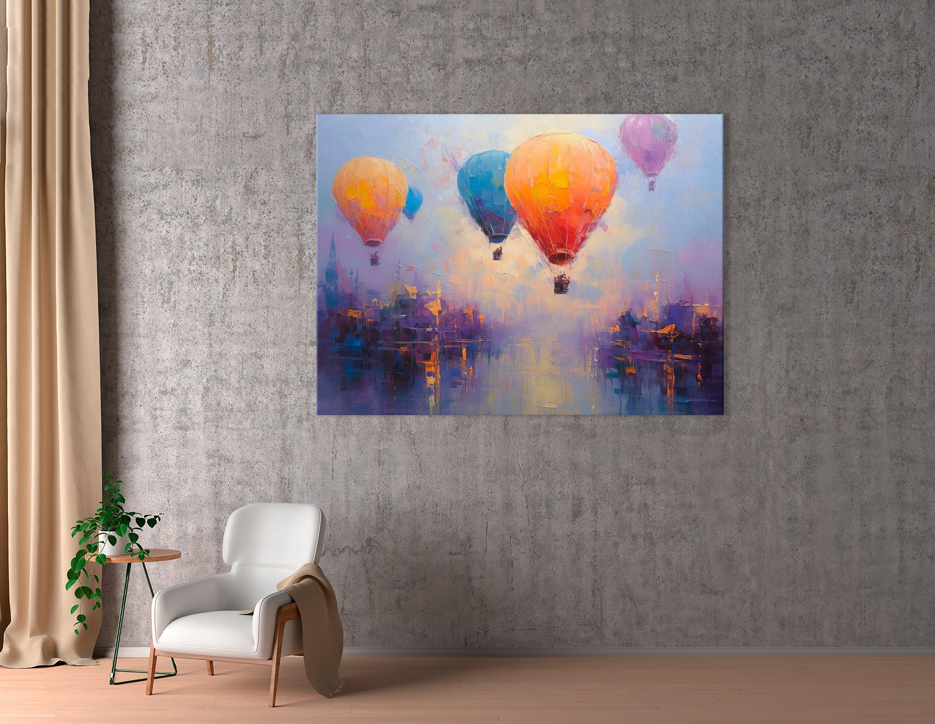 Colorful Hot Air Balloons Over Cappadocia - Canvas Print - Artoholica Ready to Hang Canvas Print