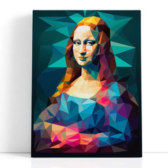 Colorful Low-Poly Mona Lisa - Canvas Print - Artoholica Ready to Hang Canvas Print
