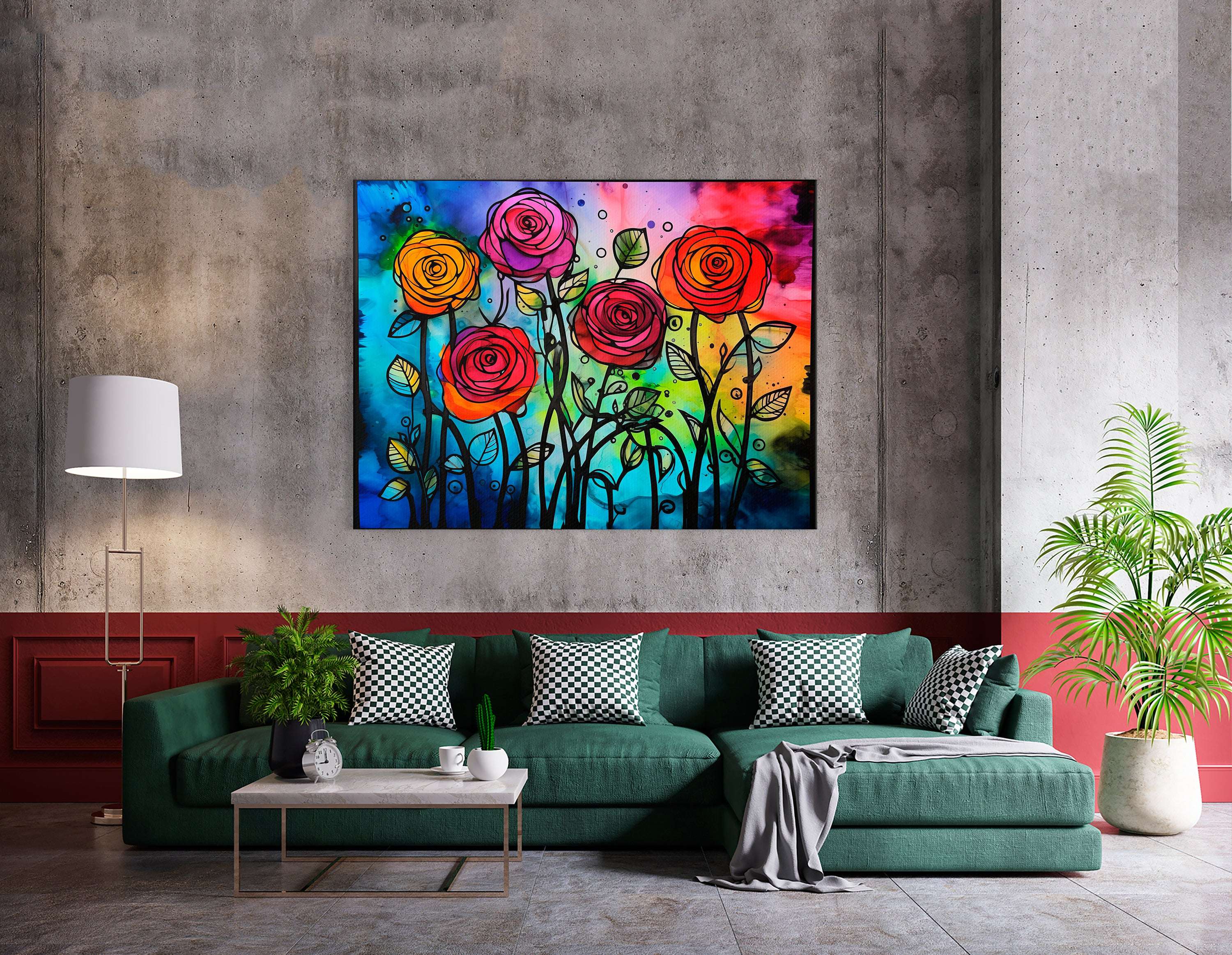 Colorful Rose Garden - Canvas Print - Artoholica Ready to Hang Canvas Print