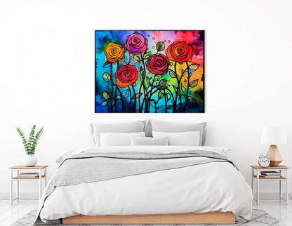 Colorful Rose Garden - Canvas Print - Artoholica Ready to Hang Canvas Print