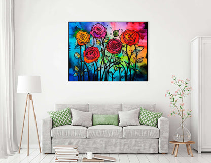 Colorful Rose Garden - Canvas Print - Artoholica Ready to Hang Canvas Print