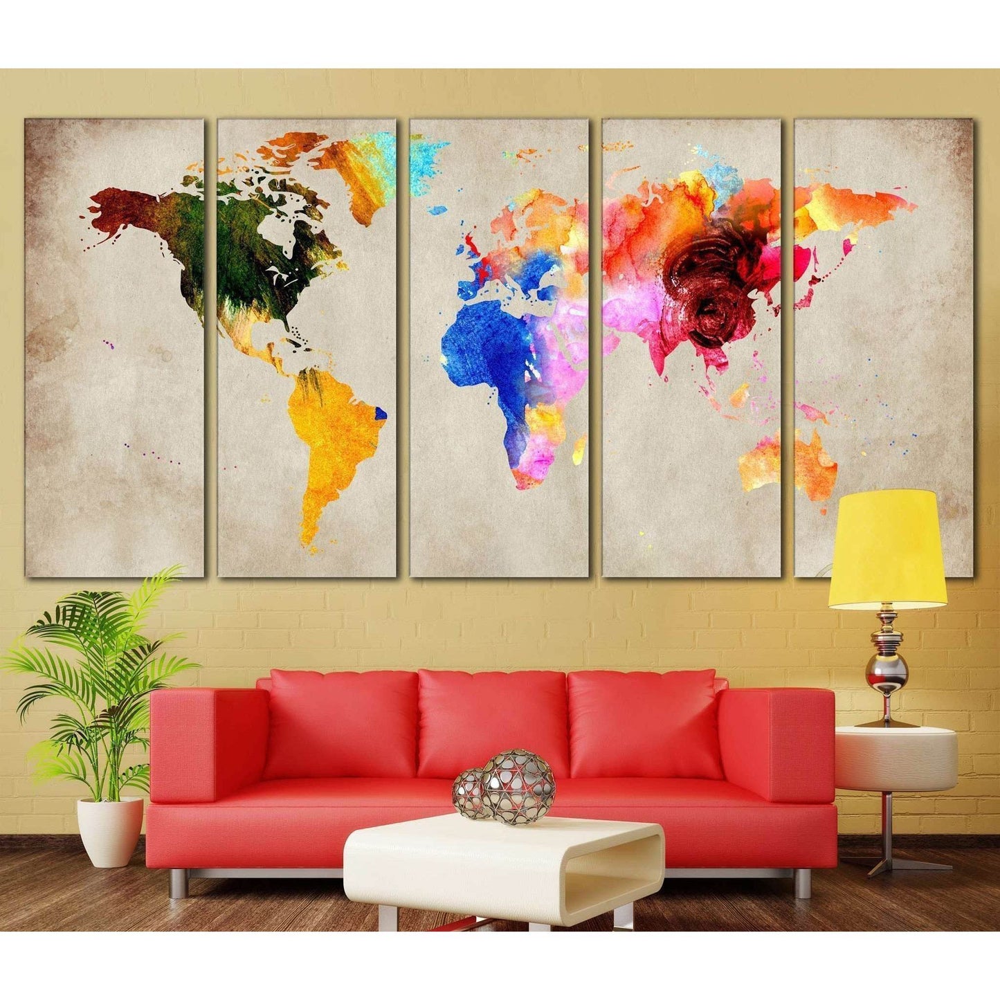 Colorful Watercolor World Map Wall DecorDecorate your walls with a colorful Watercolor Map Canvas Art Print from the world's largest art gallery. Choose from thousands of Watercolor Map artworks with various sizing options. Choose your perfect art print t