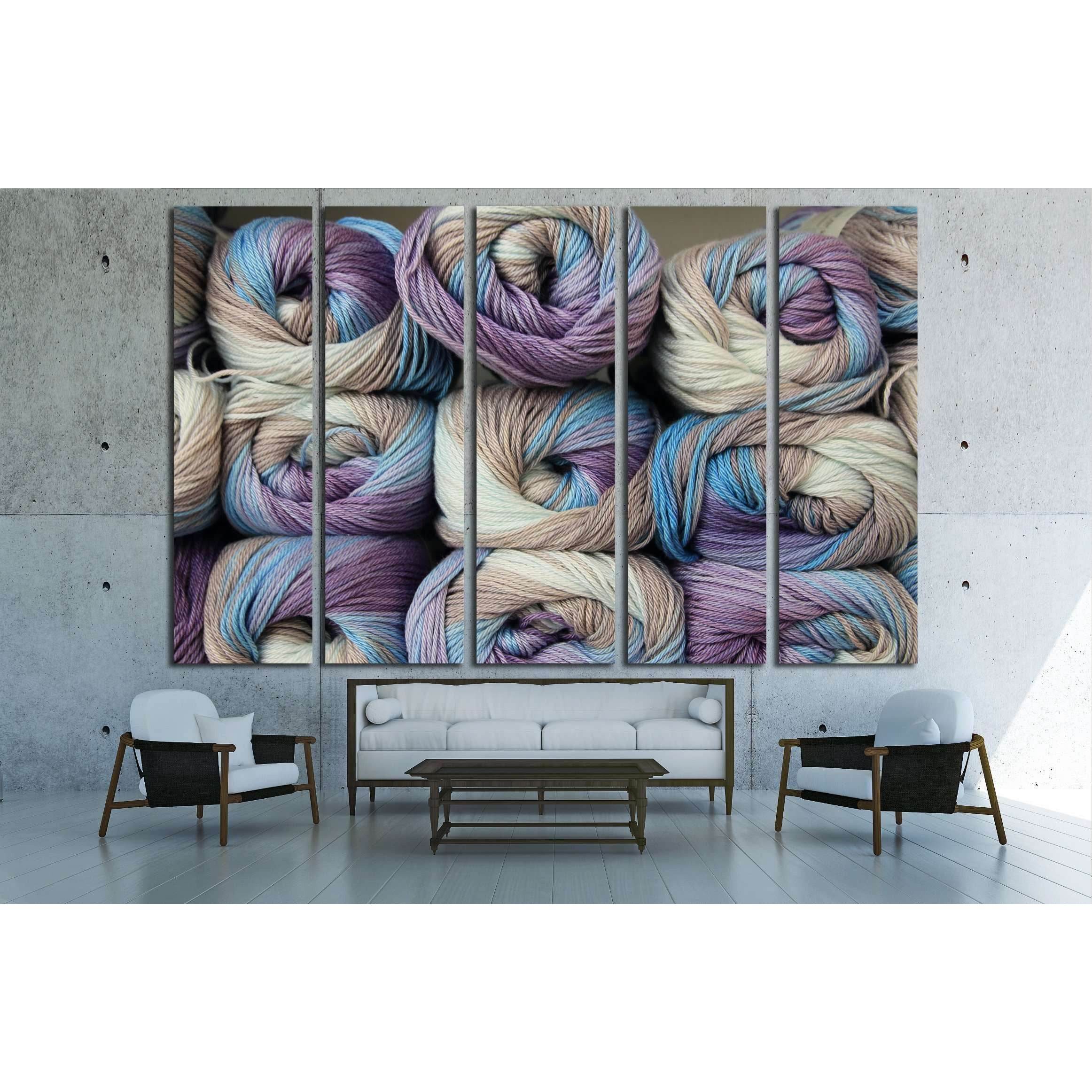 Colorful Yarn №2539 Ready to Hang Canvas PrintCanvas art arrives ready to hang, with hanging accessories included and no additional framing required. Every canvas print is hand-crafted, made on-demand at our workshop and expertly stretched around 100% Nor