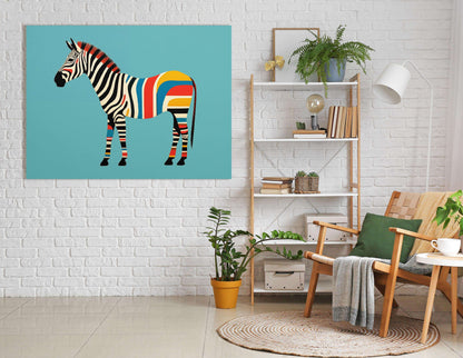 Colorful Zebra Stripe - Canvas Print - Artoholica Ready to Hang Canvas Print