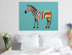 Colorful Zebra Stripe - Canvas Print - Artoholica Ready to Hang Canvas Print
