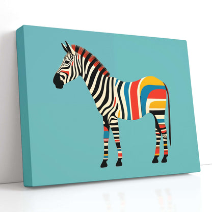 Colorful Zebra Stripe - Canvas Print - Artoholica Ready to Hang Canvas Print