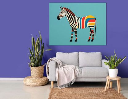 Colorful Zebra Stripe - Canvas Print - Artoholica Ready to Hang Canvas Print