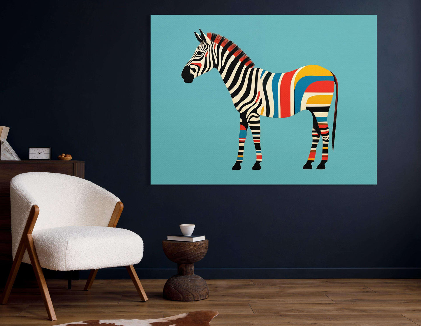 Colorful Zebra Stripe - Canvas Print - Artoholica Ready to Hang Canvas Print