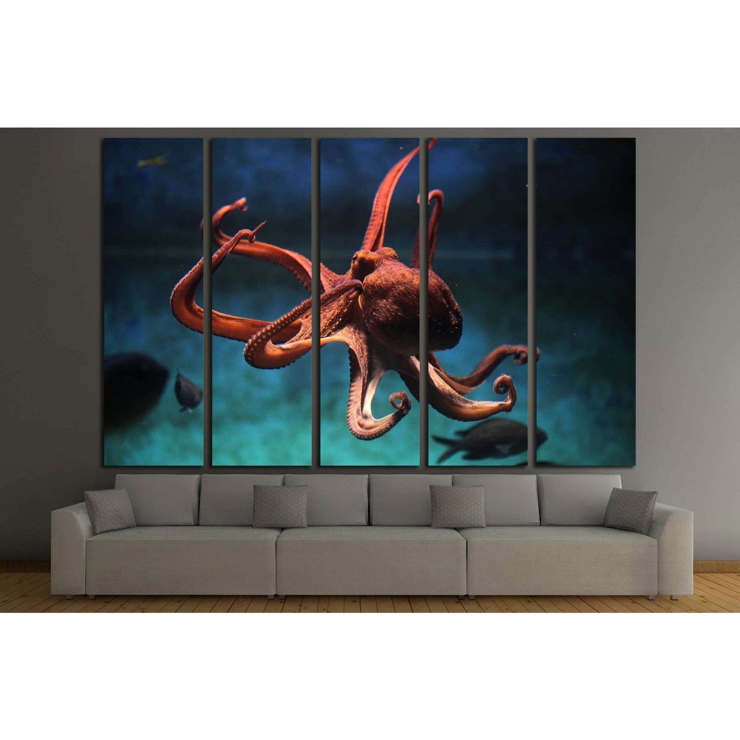 Common octopus (Octopus vulgaris). Wildlife animal №1856 Ready to Hang Canvas PrintCanvas art arrives ready to hang, with hanging accessories included and no additional framing required. Every canvas print is hand-crafted, made on-demand at our workshop a