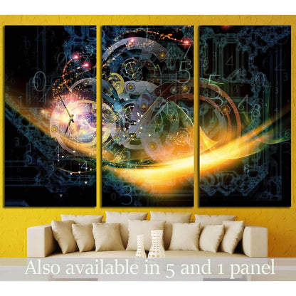 Composition of gears, fractal forms, lights and number №1593 Ready to Hang Canvas PrintCanvas art arrives ready to hang, with hanging accessories included and no additional framing required. Every canvas print is hand-crafted, made on-demand at our worksh