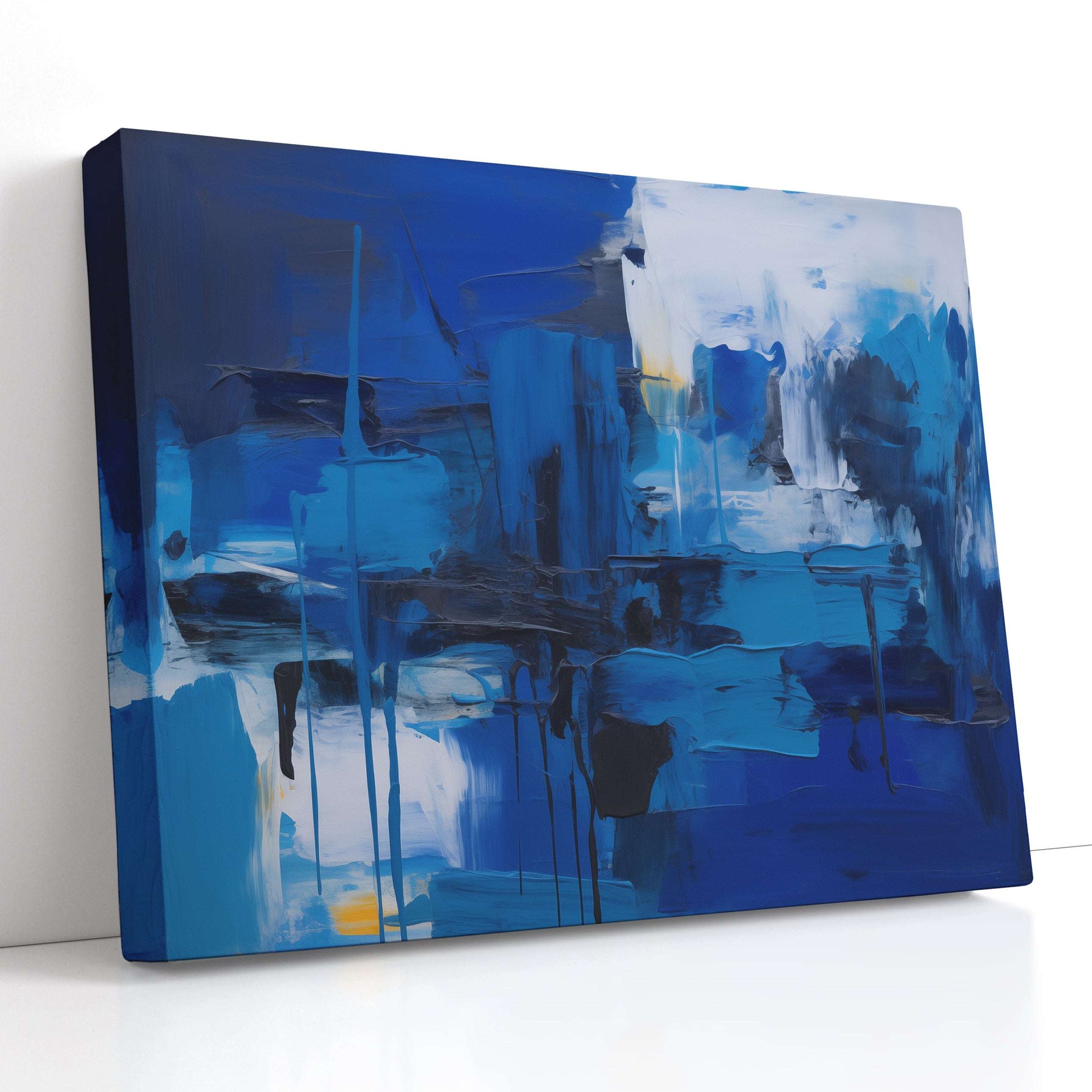 Contemporary Blue Symphony - Canvas Print - Artoholica Ready to Hang Canvas Print