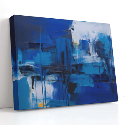 Contemporary Blue Symphony - Canvas Print - Artoholica Ready to Hang Canvas Print