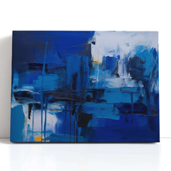 Contemporary Blue Symphony - Canvas Print - Artoholica Ready to Hang Canvas Print