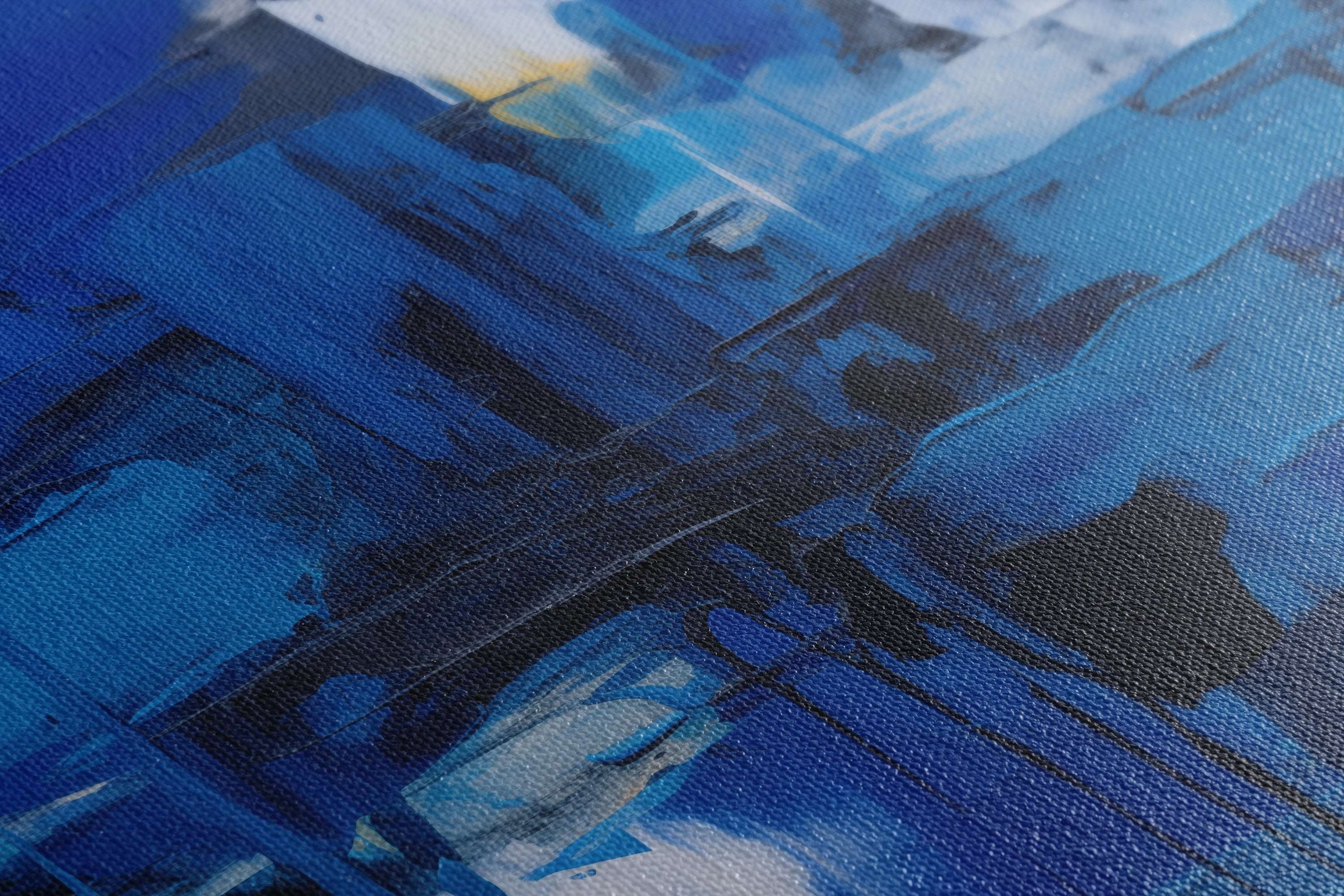 Contemporary Blue Symphony - Canvas Print - Artoholica Ready to Hang Canvas Print