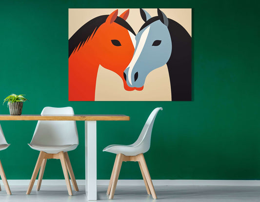 Contrast Horses in Love - Canvas Print - Artoholica Ready to Hang Canvas Print