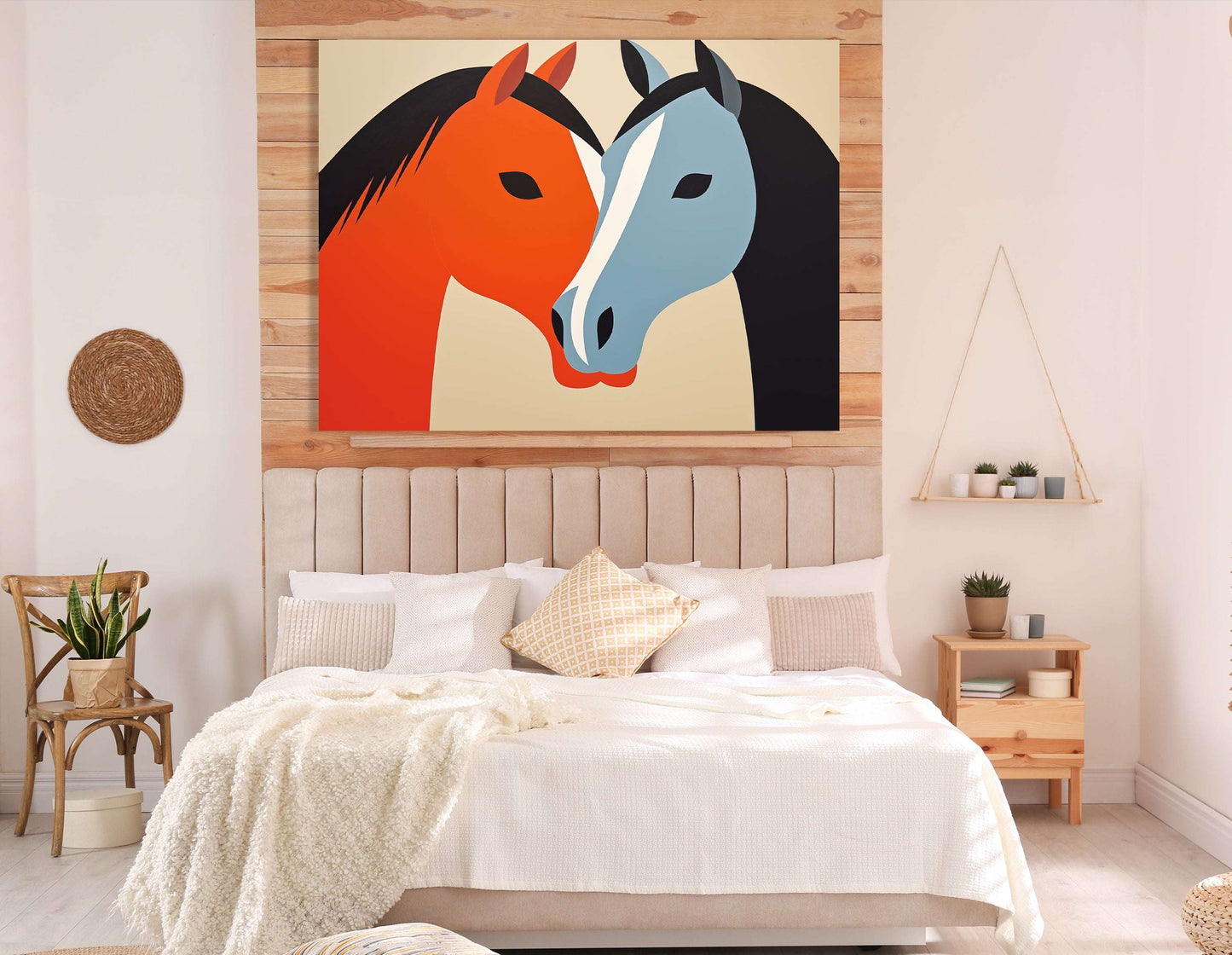 Contrast Horses in Love - Canvas Print - Artoholica Ready to Hang Canvas Print